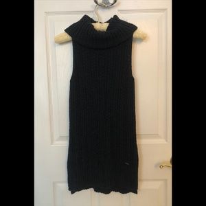 Hollister Navy Blue Sleeveless Cowl Neck Tunic Sweater — Small